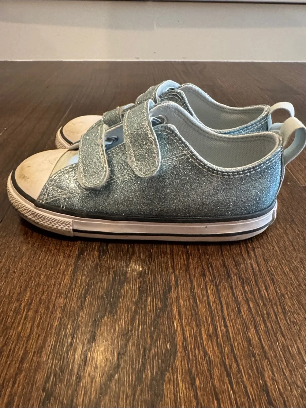 Converse Chuck Taylor All Star Glitter Sneakers Winter Slay Blue Toddler Girls 9